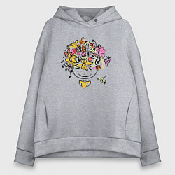 Женское худи оверсайз Весенняя девчонка