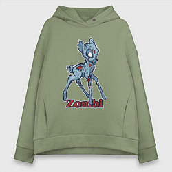 Женское худи оверсайз Оленёнок зомби