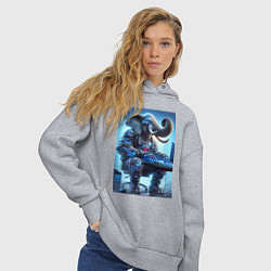 Толстовка оверсайз женская Слоняра киберспортсмен - киберпанк, цвет: меланж — фото 2