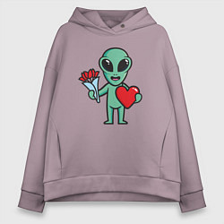 Женское худи оверсайз Влюблённый инопланетянин