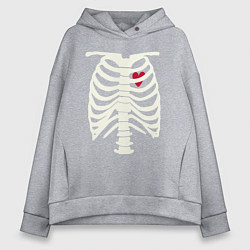 Женское худи оверсайз Сердце в скелете