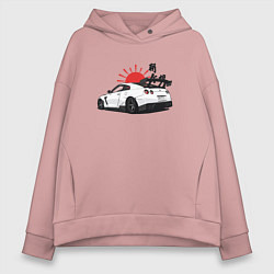 Женское худи оверсайз Авто и иероглифы