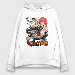 Женское худи оверсайз Человек-бензопила Денджи Аки Пауэр Макима