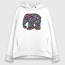 Женское худи оверсайз Цветной слоник