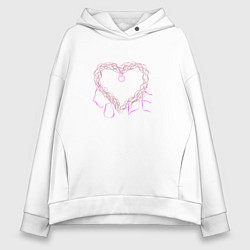 Женское худи оверсайз Сердце из веток с надписью любовь