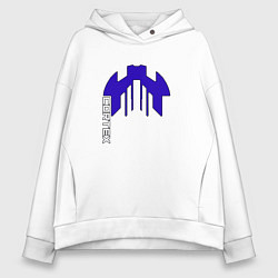 Женское худи оверсайз Cortex синий чёрная обводка aneurism iv