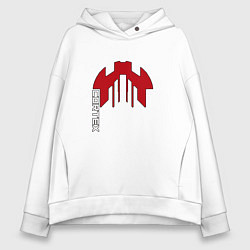 Женское худи оверсайз Cortex красный чёрная обводка