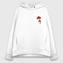 Женское худи оверсайз Гвоздики и георгиевская лента