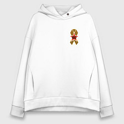 Женское худи оверсайз Значок 80 лет победы