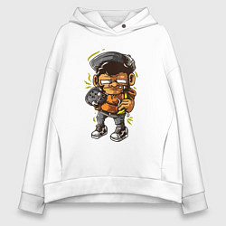 Женское худи оверсайз Обезьянка скейтер