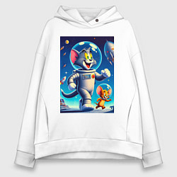 Женское худи оверсайз Космонавты Том и Джерри