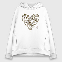 Женское худи оверсайз Сердце русской бани