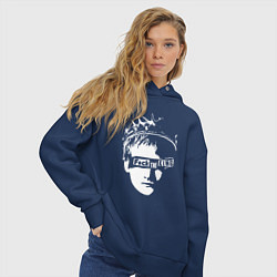Толстовка оверсайз женская К чёрту короля, цвет: тёмно-синий — фото 2