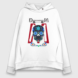 Толстовка оверсайз женская Depeche Mode - Memento mori mexico skull white, цвет: белый
