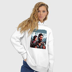 Толстовка оверсайз женская The last of us - Joel and Ellie adventure, цвет: белый — фото 2