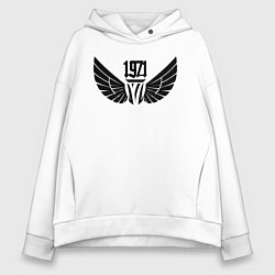 Толстовка оверсайз женская 1971 с крыльями, цвет: белый
