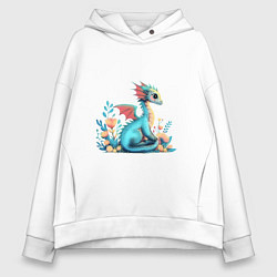 Женское худи оверсайз Бирюзовый дракон