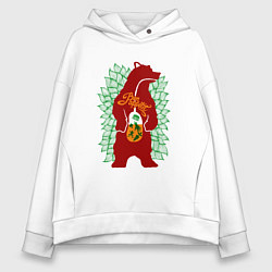 Женское худи оверсайз Медведь и обед - аппетит