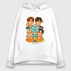 Женское худи оверсайз Astro в виде стикеров