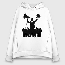 Женское худи оверсайз Пиарщик с мегафонами