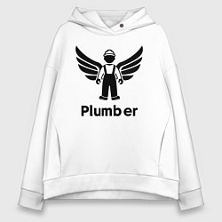 Женское худи оверсайз Крылатый сантехник