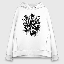 Женское худи оверсайз Художник букет из кистей