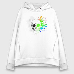 Женское худи оверсайз Не стань серой массой - череп