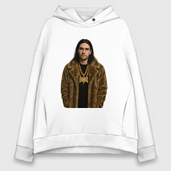 Женское худи оверсайз Bones в шубе