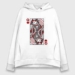 Женское худи оверсайз Дама червей - карта