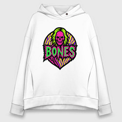 Женское худи оверсайз Bones кислотный череп
