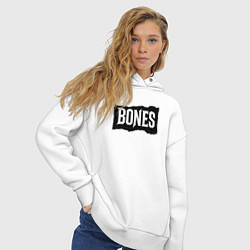 Толстовка оверсайз женская Bones лого, цвет: белый — фото 2