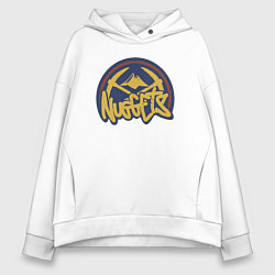 Толстовка оверсайз женская Nuggets team, цвет: белый