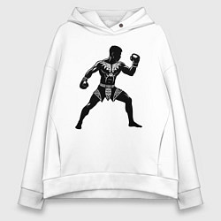 Женское худи оверсайз Антуражный тайский боксер