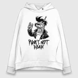 Женское худи оверсайз Bender - punks not dead motto