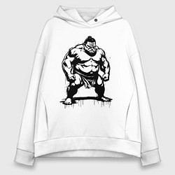 Женское худи оверсайз Грозный сумоист