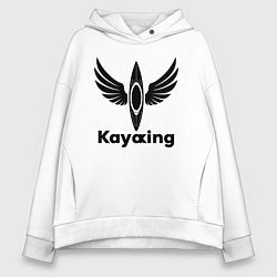 Толстовка оверсайз женская Каякинг с крыльями, цвет: белый