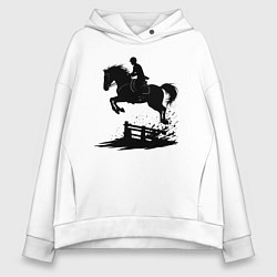 Женское худи оверсайз Скакун через барьер