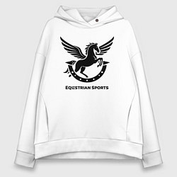 Женское худи оверсайз Конный спорт лошадиное лого