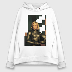 Женское худи оверсайз Женщина космонавт ретро-футуризм поп-арт 1970-х