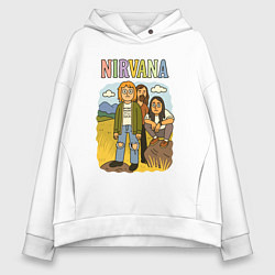 Женское худи оверсайз Nirvana мультяшный стиль