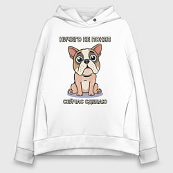 Женское худи оверсайз Собака, мем, ничего не понял