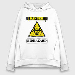 Женское худи оверсайз Attention biohazard - danger