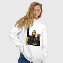 Толстовка оверсайз женская Девушки и старый водолазный шлем ретрофутуризм поп, цвет: белый — фото 2