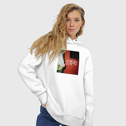 Толстовка оверсайз женская Граффити медвежонок, цвет: белый — фото 2