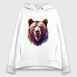 Женское худи оверсайз Красочный медведь