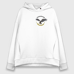 Женское худи оверсайз Позывной монархист разноцветный узор