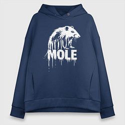 Женское худи оверсайз Крот с надписью