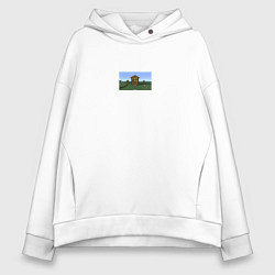 Женское худи оверсайз Да ты че мем майнкрафт