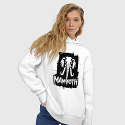 Толстовка оверсайз женская Мамонт в стиле граффити, цвет: белый — фото 2