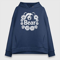 Женское худи оверсайз Медведь в цветах